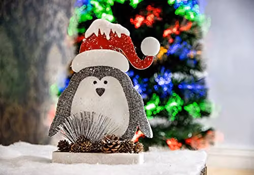 Shatchi Red Multicolour Penguin Christmas Tabletop Figure, Height: 20 cm – 2