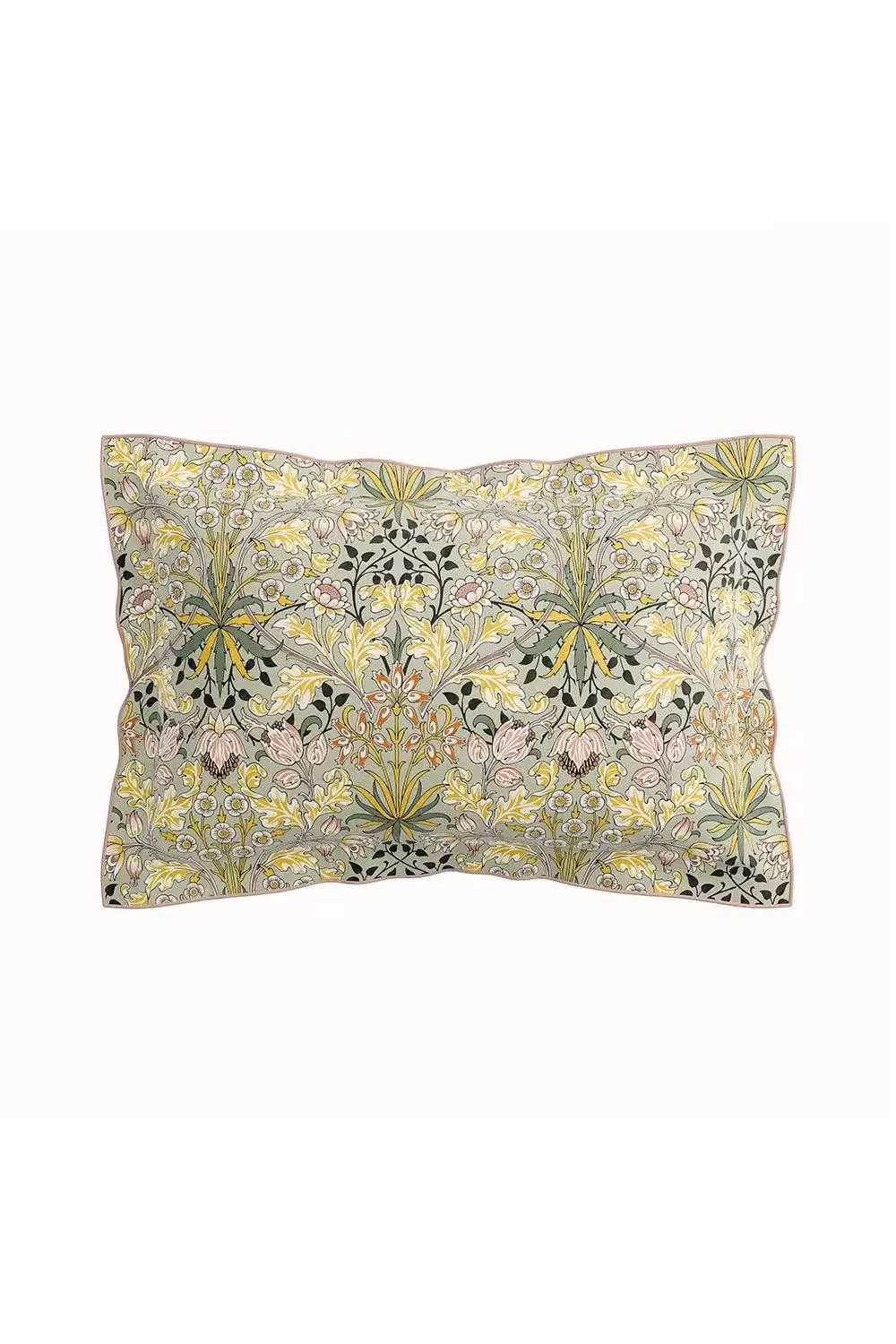 Morris & Co Hyacinth Floral Cotton Percale Duvet Cover and Pillowcase Set in Green, W: 200 cm x L: 200 cm – 2