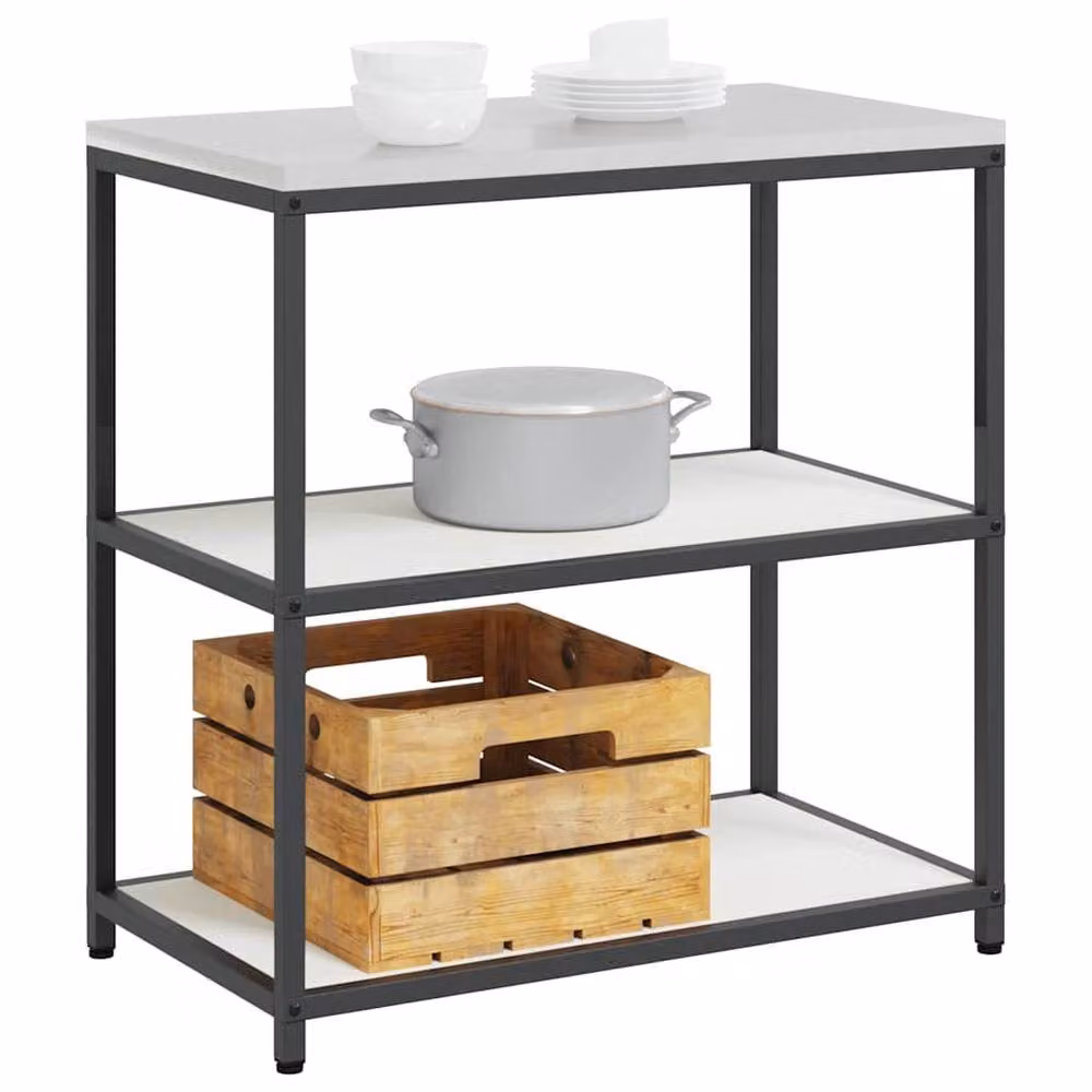 Berkfield Home White Steel Kitchen Storage Shelf – 3