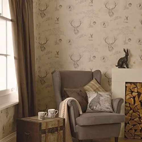 Holden Decor Imaginarium Wallpaper Roll in Grey and Beige, W: 0.53 m, L: 10.05 m – 3