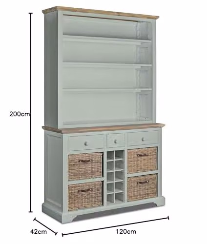 Statement Furniture Florence Acacia Wood Display Cabinet in Green, W: 120 cm, H: 200 cm, D: 42 cm – 2