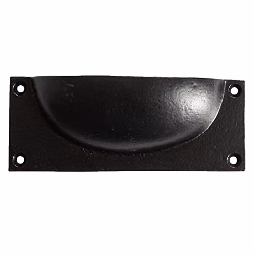 Hammer and Tongs Matt Black Iron Rectangular Cabinet Drawer Handle, W: 130 mm x H: 50 mm – 2