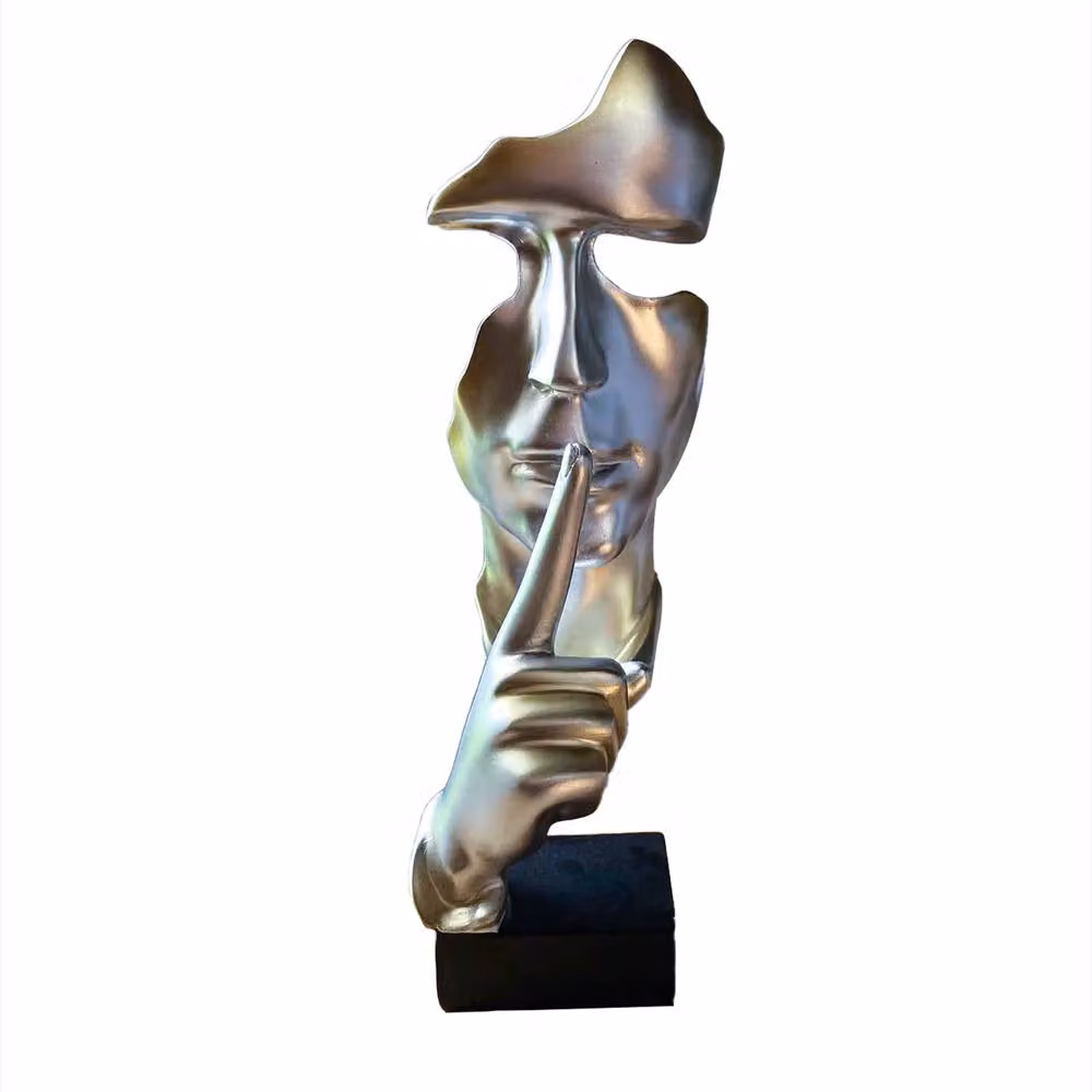 Huhote Silver Abstract Thinker Resin Sculpture for Home Decor – 6