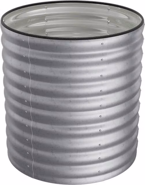 THE HOT SALE Round Galvanised Steel Raised Garden Bed in Silver