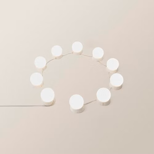 ValueLights LED Hollywood Vanity Mirror Bulb Kit with 10 Dimmable White Stick On Lights – 1
