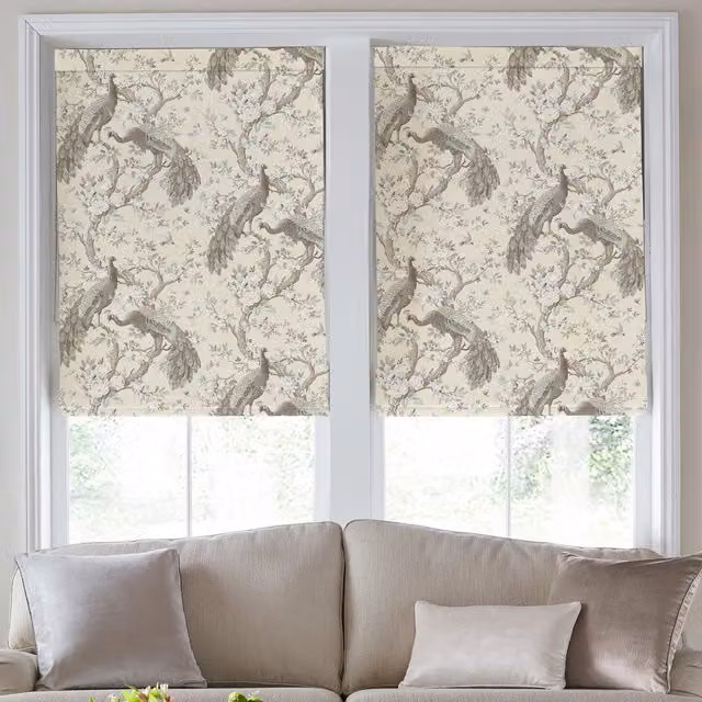 Laura Ashley Belvedere Made To Measure Blackout Roman Blind in Soft Truffle