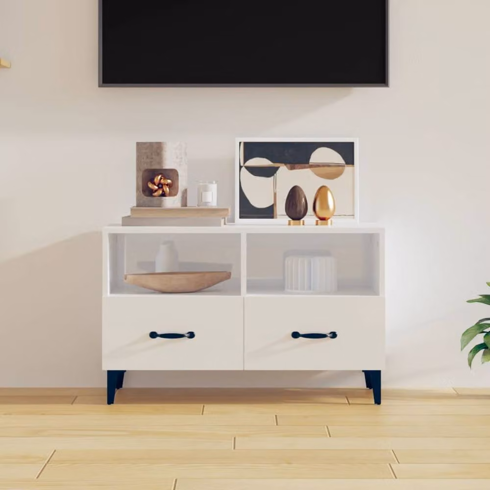 Berkfield Home Modern High Gloss White TV Cabinet W/D/H: 80 x 36 x 50 cm – 2