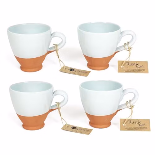 Verano Spanish Ceramics Set of 4 Blue Ceramic Mugs, Height: 9.5 cm – 2