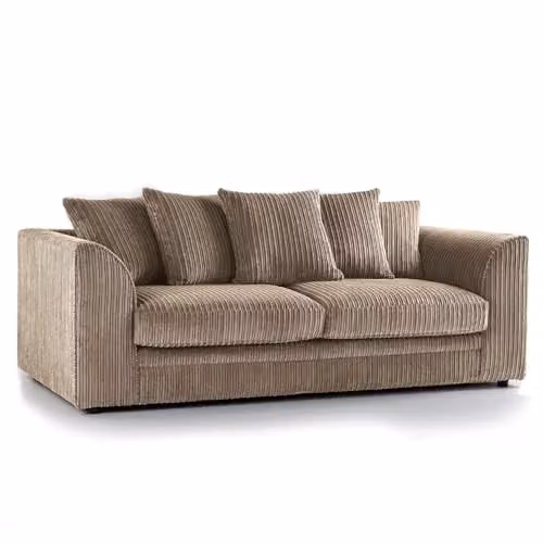 Bliss Furniture Dylan 3-Seater Jumbo Cord Scatter Back Sofa in Black – 1