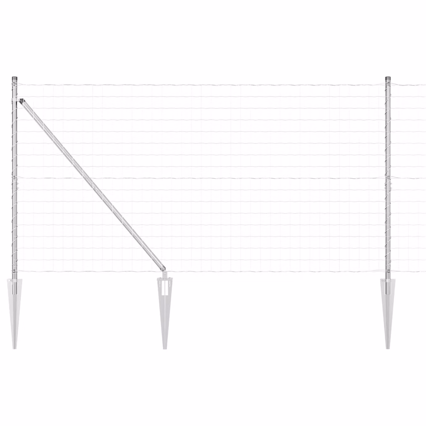Berkfield Home Euro Fence with 7 Spike Posts, Galvanised Steel, Silver, W: 10 m, H: 1.4 m – 2