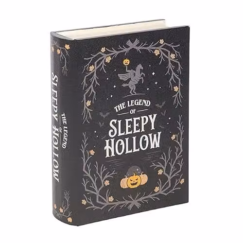Something Different Wholesale Sleepy Hollow Book Shaped Storage Box in Black with Vintage Design