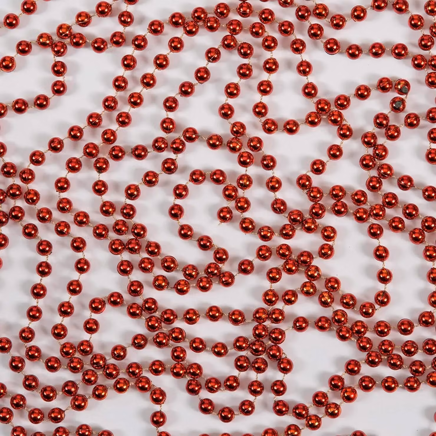 Shatchi Red Metallic Hanging Bead Garland for Christmas Tree and Party Decor, 24ft – 3