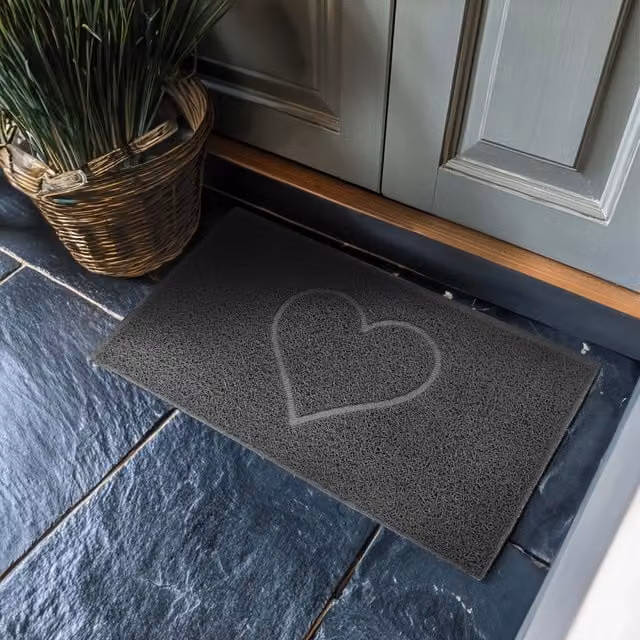 NICOMAN Grey PVC Spaghetti Coil Doormat, W: 90 cm, D: 60 cm