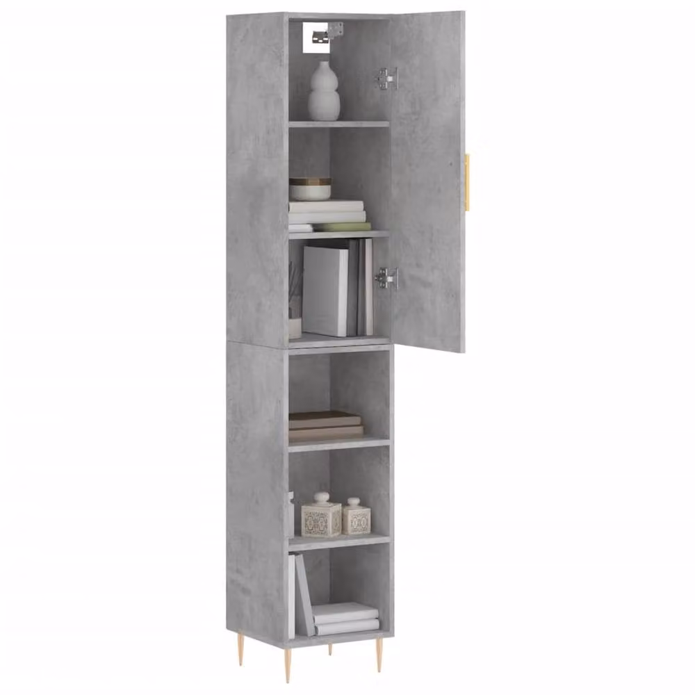 Berkfield Home Highboard in Concrete Grey, H 180 x W 34.5 x D 34 cm – 3