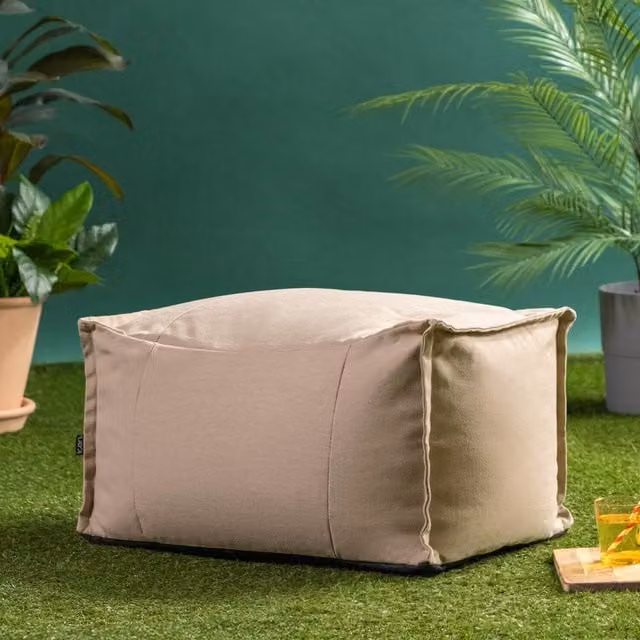 ICON Bud Footstool in Natural Beige and Yellow