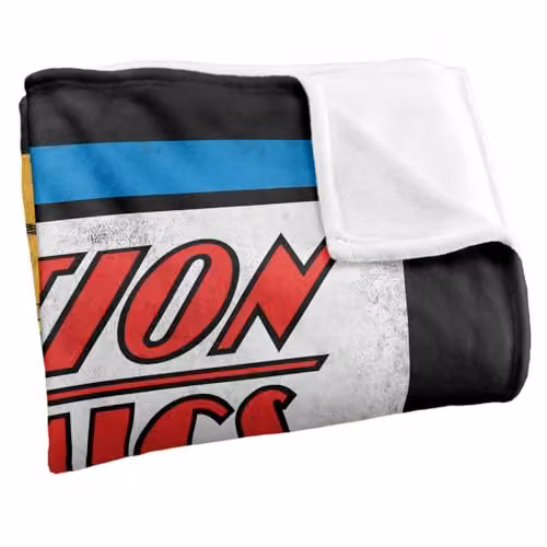 DC Comics Superman Action No. 1 Silky Touch Super Soft Throw Blanket, White and Multicolour, W/D/H: 152 x 127 cm – 3