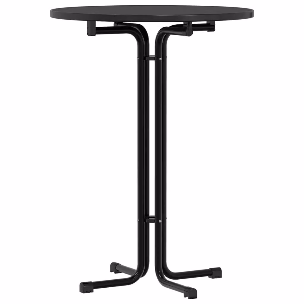 Berkfield Home Modern Rectangular Dining Table in Black with MDF and Metal Construction, W: 110 cm, D: 80 cm – 2