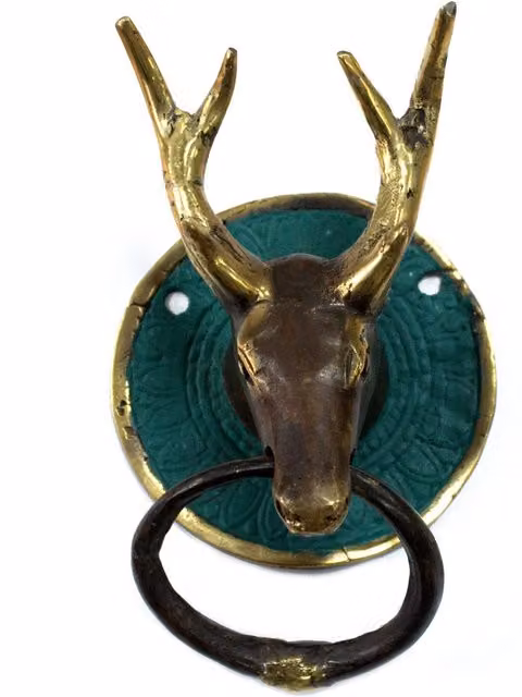 KDMK Classic Gold Metal Stags Head Door Knocker