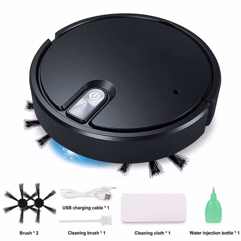 FLAVORA Rechargeable Automatic Robot Vacuum Cleaner in Black – 4