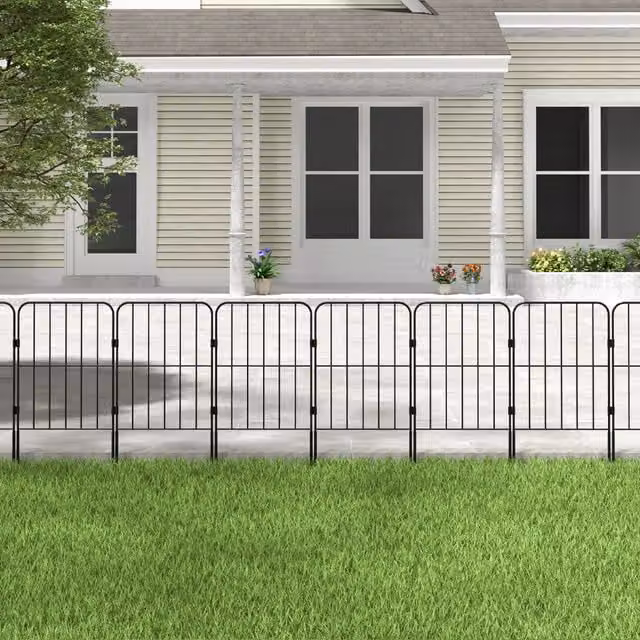 Breeins 25-Panel Rounded Rectangular Garden Edging Borders in Black