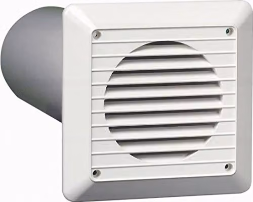 Airvent Wall Grille in White for 4 inch Extractor Fan