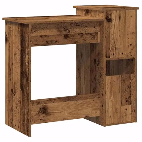 vidaXL Writing Desk with Shelves in Old Wood Brown, W: 84 cm, D: 40 cm, H: 78 cm – 6
