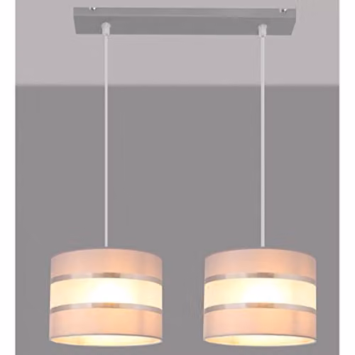 Netlighting Helam Helen Straight Bar Pendant Ceiling Light in Grey and Silver, 45 cm – 2