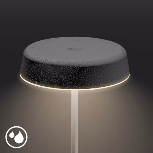 Briloner Rechargeable LED Table Lamp with Touch Dimming, IP44 Waterproof, Warm White Light, Anthracite, H 36.5 cm x W 13 cm x D 13 cm – 6