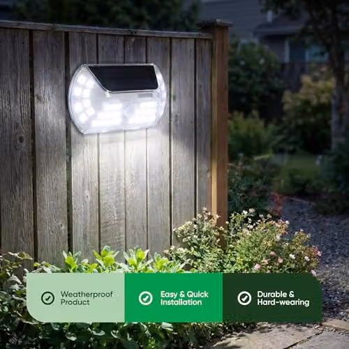 Gardenwize Solar Powered LED Motion Sensor Wall Light in White and Transparent – 4