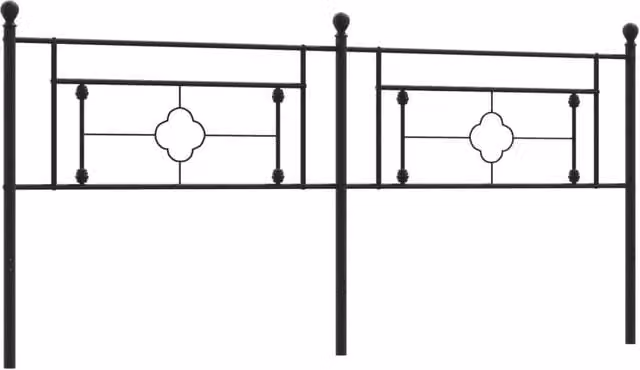 Berkfield Home Classic Metal Headboard in Black, Width: 193 cm – 1