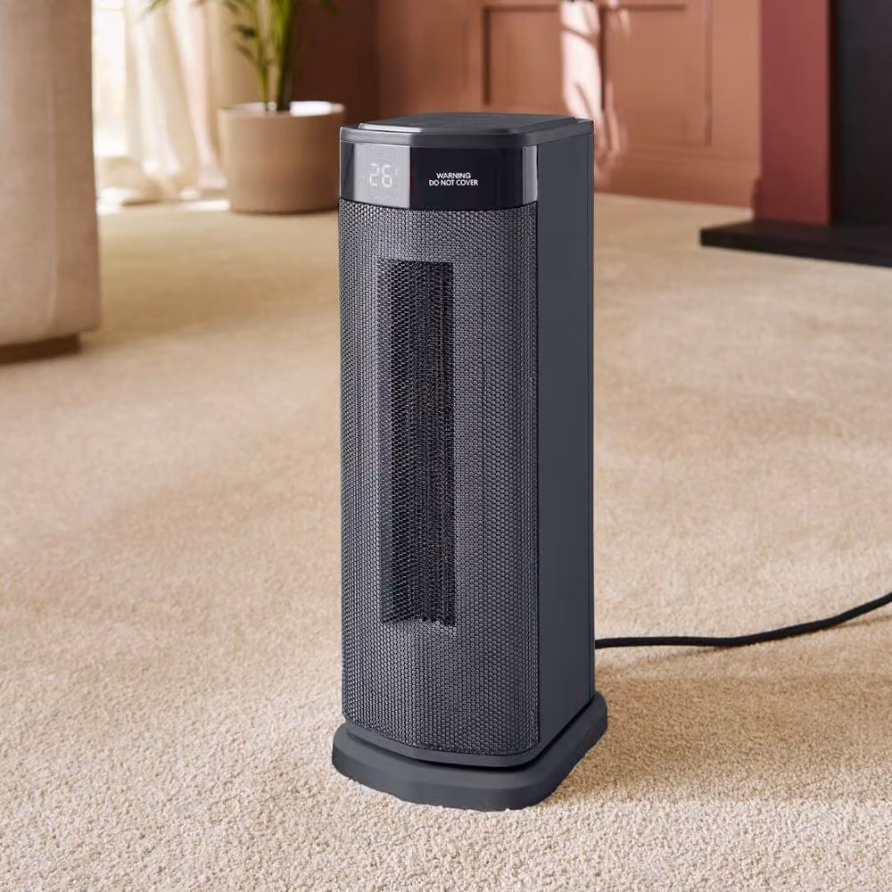 Morphy Richards HeatFlux 2kW Digital Ceramic Tower Fan Heater with Remote Control, Grey – 2
