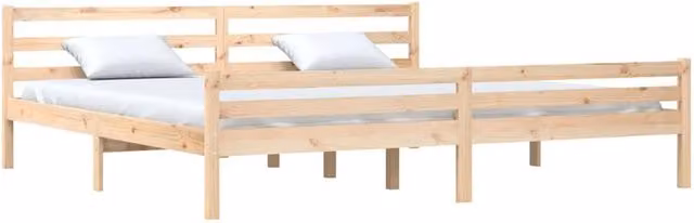Berkfield Home Beautiful Solid Wood Pine Bed Frame in Natural – 1