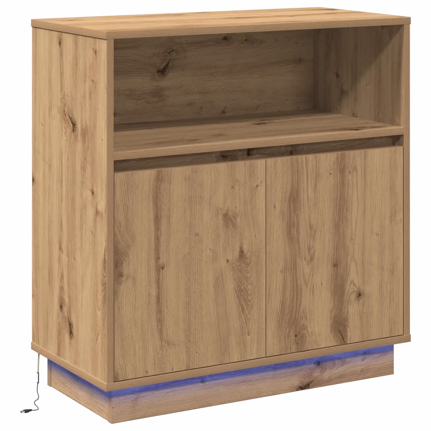 Berkfield Home Artisan Oak Sideboard with Integrated LED Lighting in Brown, W/D/H: 75 x 35 x 71 cm – 2