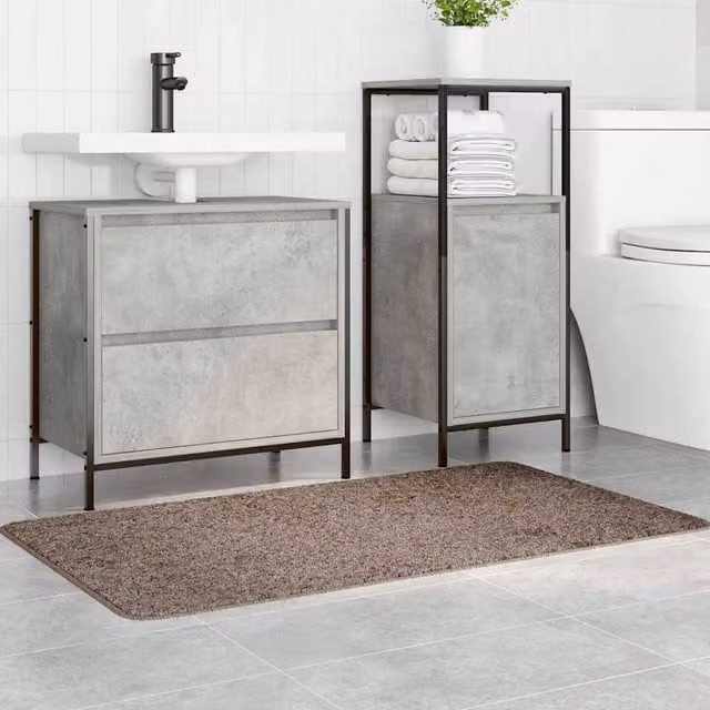 Berkfield Home Modern Rectangular Non-Slip Bath Mat, Brown, W: 70 cm, L: 120 cm – 1