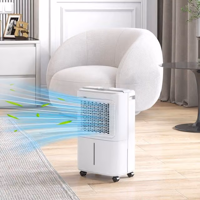 HOMCOM 12L Day Dehumidifier with Humidity Light, White