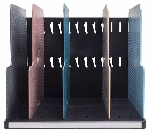 Exacompta MODULOTOP Vertical Magazine File with 5 Skandi Dividers for A4 Documents, Multicolour, W: 28.8 cm, D: 30 cm, H: 25.5 cm
