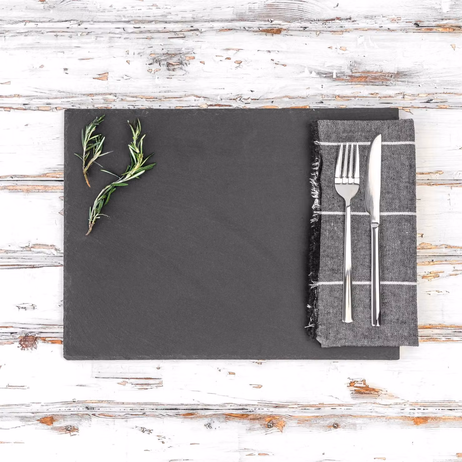 Argon Tableware Set of 24 Natural Black Slate Rectangle Placemats, W: 30 cm, D: 20 cm – 4