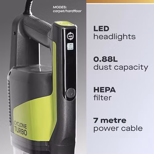Daewoo Cyclone Turbo 3-in-1 Corded Stick and Handheld Vacuum Cleaner 500W in Grey with Turbo Brush, LED Headlight and Pet Hair Function – 2