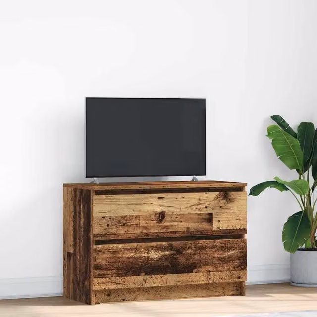 Berkfield Home Rustic TV Cabinet in Brown, W/D/H: 80 x 35 x 54 cm