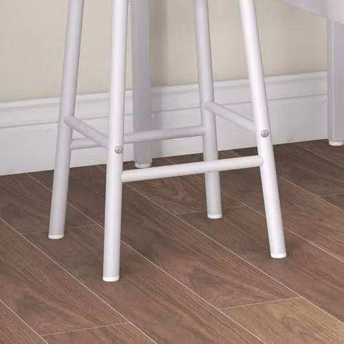 HOMCOM 3 Piece Industrial Bar Table and Chair Set in Oak and White – 3