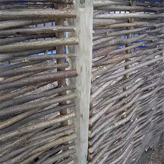Primrose Brown Round Wooden In-Ground Fence Post, Height: 243 cm