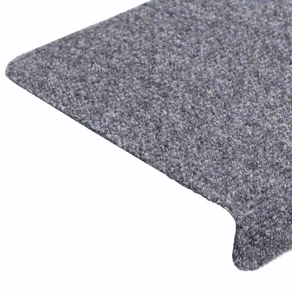 Berkfield Home Self-Adhesive Needle Punch Stair Mats, 10 Pack, Light Grey, W/D/H: 65 x 21 x 4 cm – 3