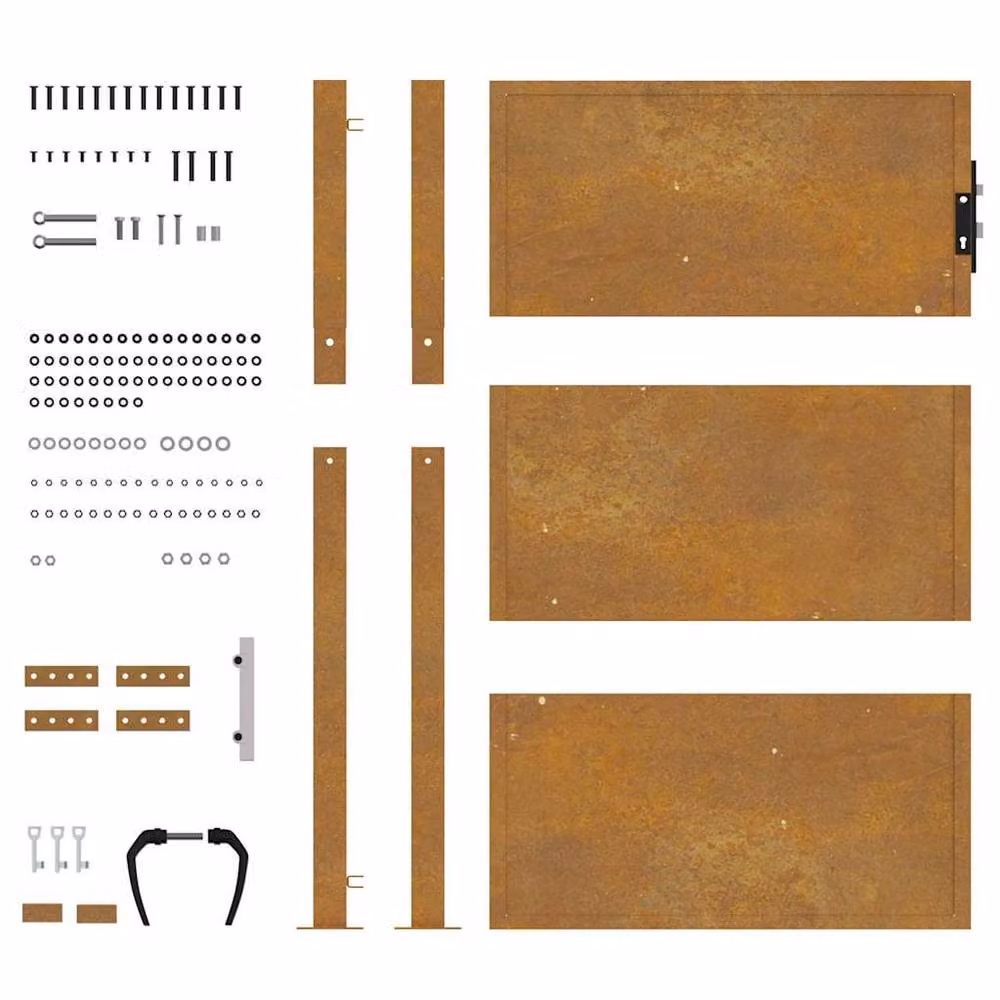 Berkfield Home Durable Corten Steel Garden Gate, Brown, W: 105 cm, H: 130 cm – 5