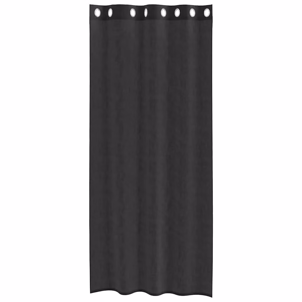 Berkfield Home Black Transparent Voile Fabric Panel Curtains with Eyelets, 2 Pack, W: 140 cm, H: 245 cm – 4