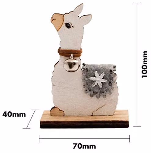 Netagon White Wooden Alpaca Tabletop Ornament – 2