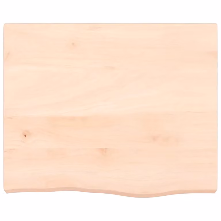 Berkfield Home Brown Untreated Solid Wood Bathroom Countertop W: 60 cm, D: 50 cm, H: 2-6 cm