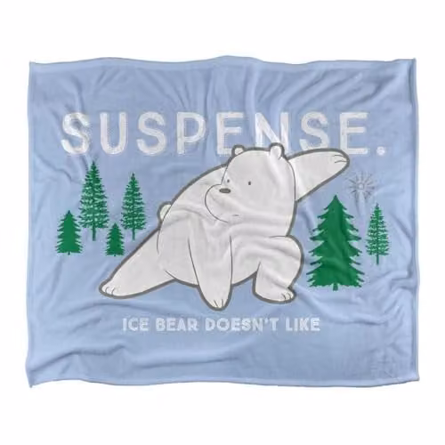 Cartoon Network We Bare Bears Suspense Silky Touch Super Soft Fleece Throw Blanket, White and Multicolour, W: 152 cm, D: 127 cm – 1
