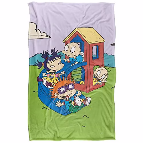 Nickelodeon Rugrats Playground Silky Touch Super Soft Fleece Throw Blanket, Multicolour, W: 91 cm, D: 147 cm – 1