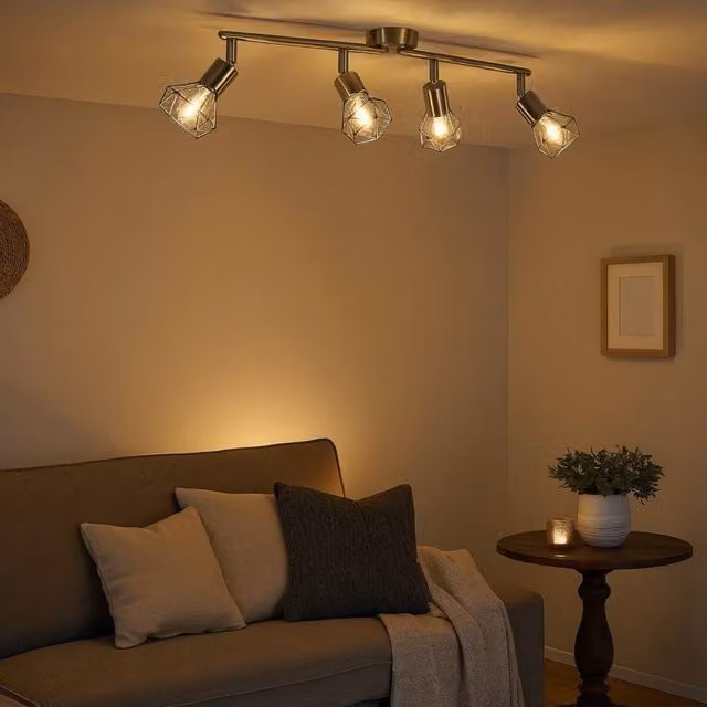 Pagazzi Arrigo 4 Light Split Bar Ceiling Light in Silver – 1
