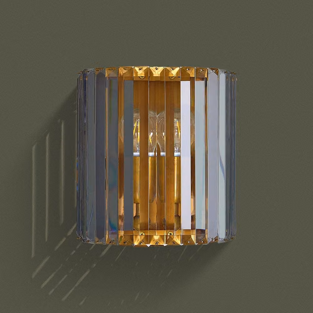 Atkin & Thyme Verona Crystal Wall Light in Gold and Brass